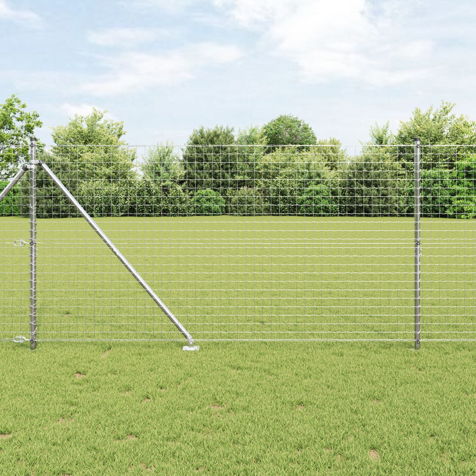 vidaXL Zaunpfähle mit Spitze 26 Stück Ø32 mm 140 cm verzinkter Stahl