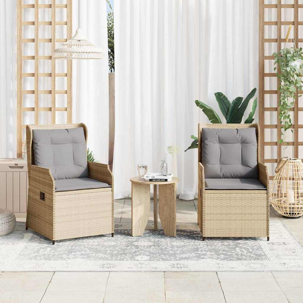 Gartenbank mit Kissen 2 pcs Beige Poly Rattan Gartenbank mit Kissen 2 pcs Beige Poly Rattan