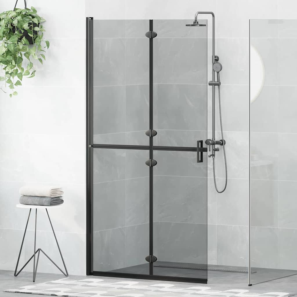 Walk-in Duschwand Schwarz und dunkel-transparent 100 x 190 cm Walk-in Duschwand Schwarz und dunkel-transparent 100 x 190 cm