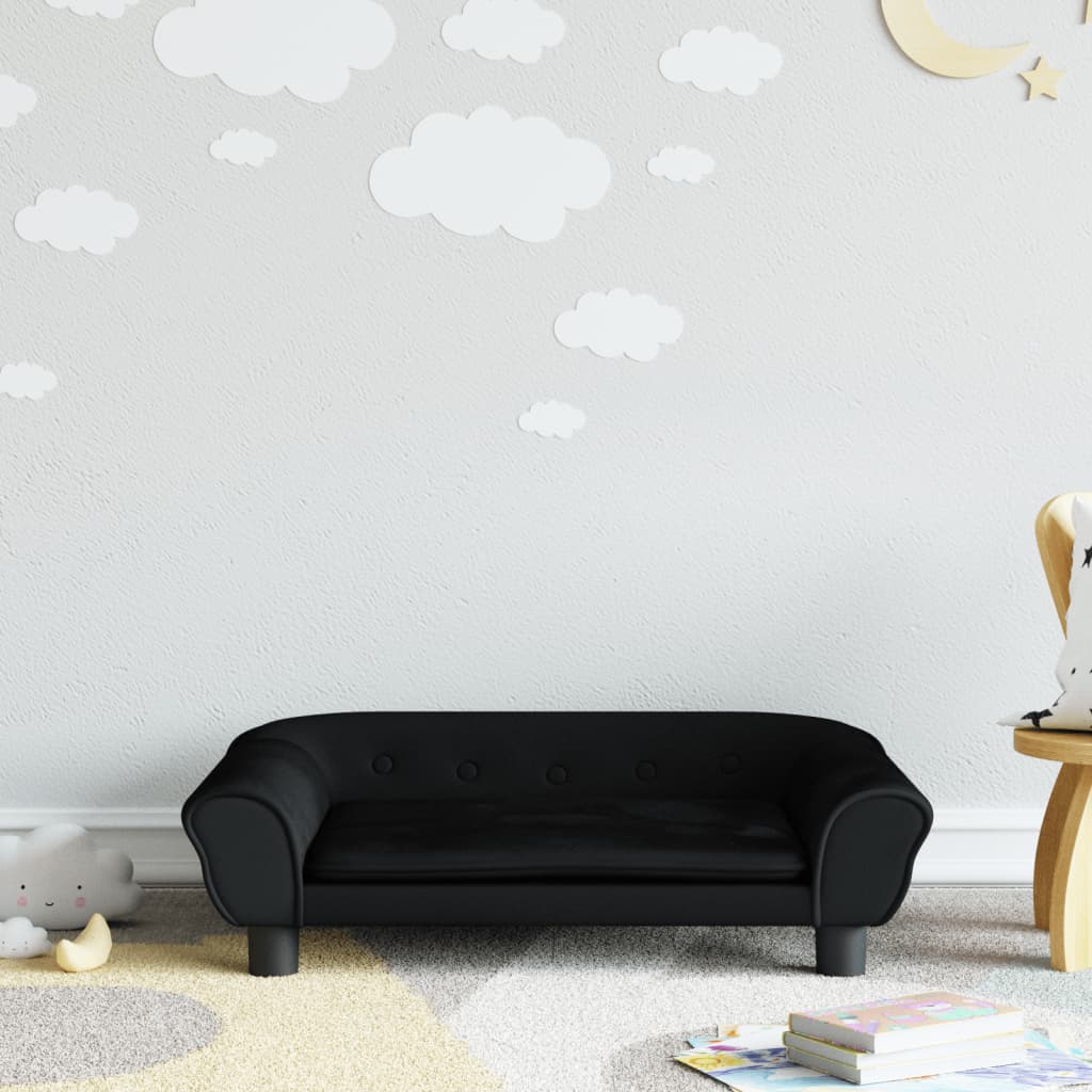 Kindersofa Schwarz 70x45x26 cm Samt Kindersofa Schwarz 70x45x26 cm Samt