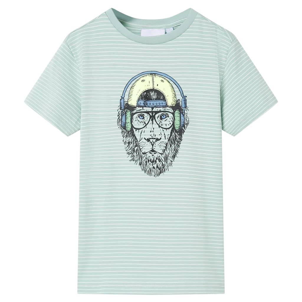 Kinder-T-Shirt mit Streifen Helles Minzgrün 104 Kinder-T-Shirt mit Streifen Helles Minzgrün 104