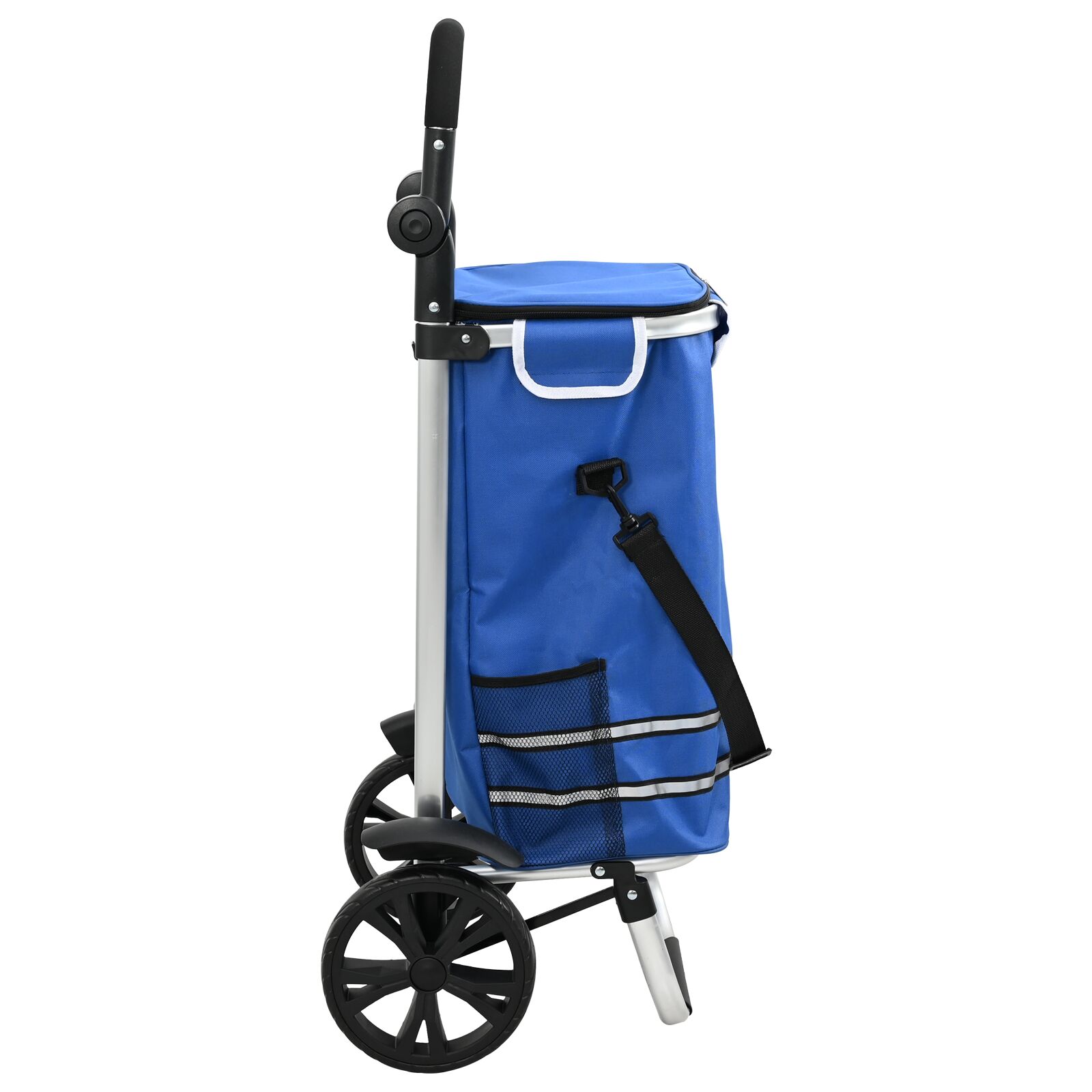 Einkaufswagen mit Rädern und verstellbarem Griff Blau 40 L Einkaufswagen mit Rädern und verstellbarem Griff Blau 40 L