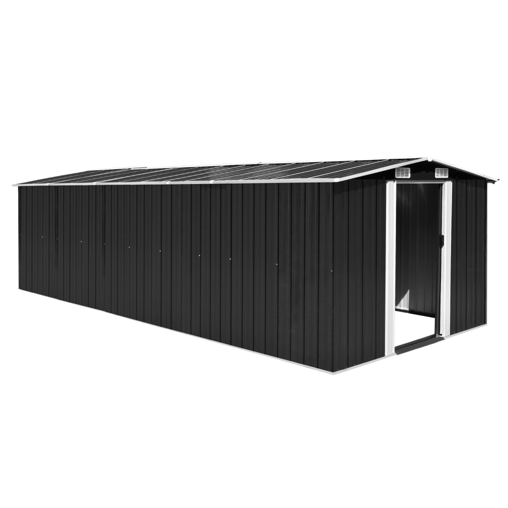 Gerätehaus 257x580x181 cm Metall Anthrazit Gerätehaus 257x580x181 cm Metall Anthrazit