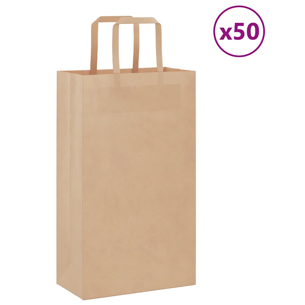 Papiertragetaschen 50 Stk. mit Henkeln Braun 21x11x36 cm Papiertragetaschen 50 Stk. mit Henkeln Braun 21x11x36 cm
