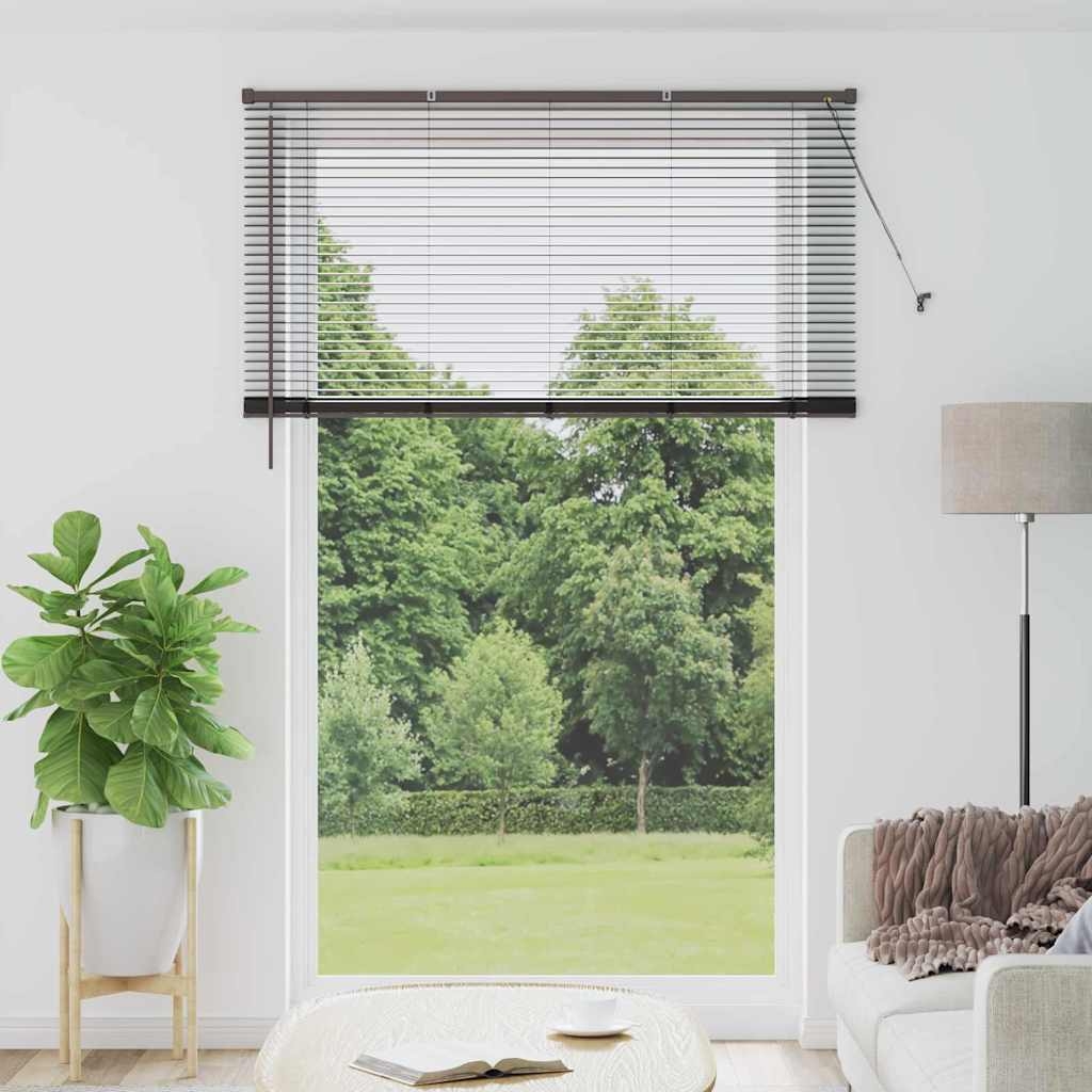 Fenster Jalousie mit Vorhängen Sonstiges Schwarz 80 x 130 cm Aluminium