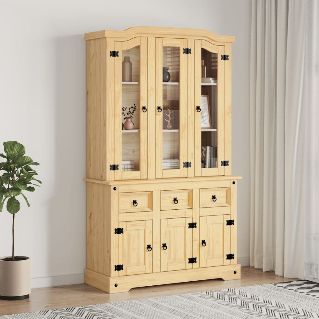 Highboard Corona 112x43x196 cm Massivholz Mexikanische Kiefer
