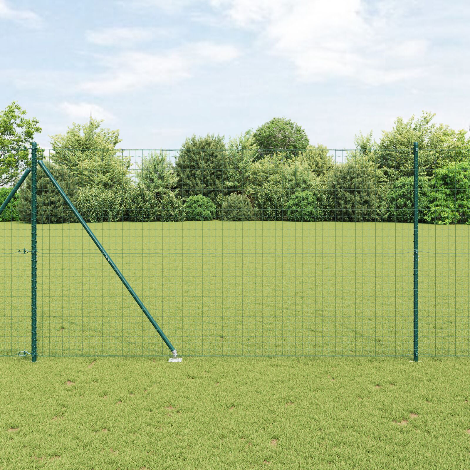 vidaXL Zaunpfosten mit Spike 52 Stück Ø32 mm 180 cm verzinkter Stahl
