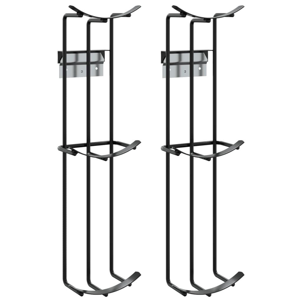 Fass-Hindernis-Halter 2 Stk. Schwarz Stahl Fass-Hindernis-Halter 2 Stk. Schwarz Stahl