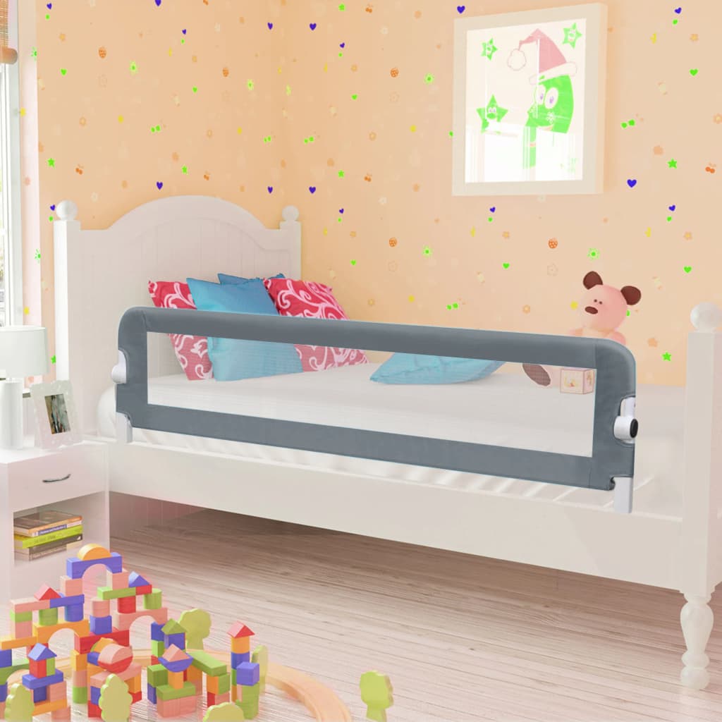 Kleinkind-Bettschutzgitter Grau 120x42 cm Polyester Kleinkind-Bettschutzgitter Grau 120x42 cm Polyester