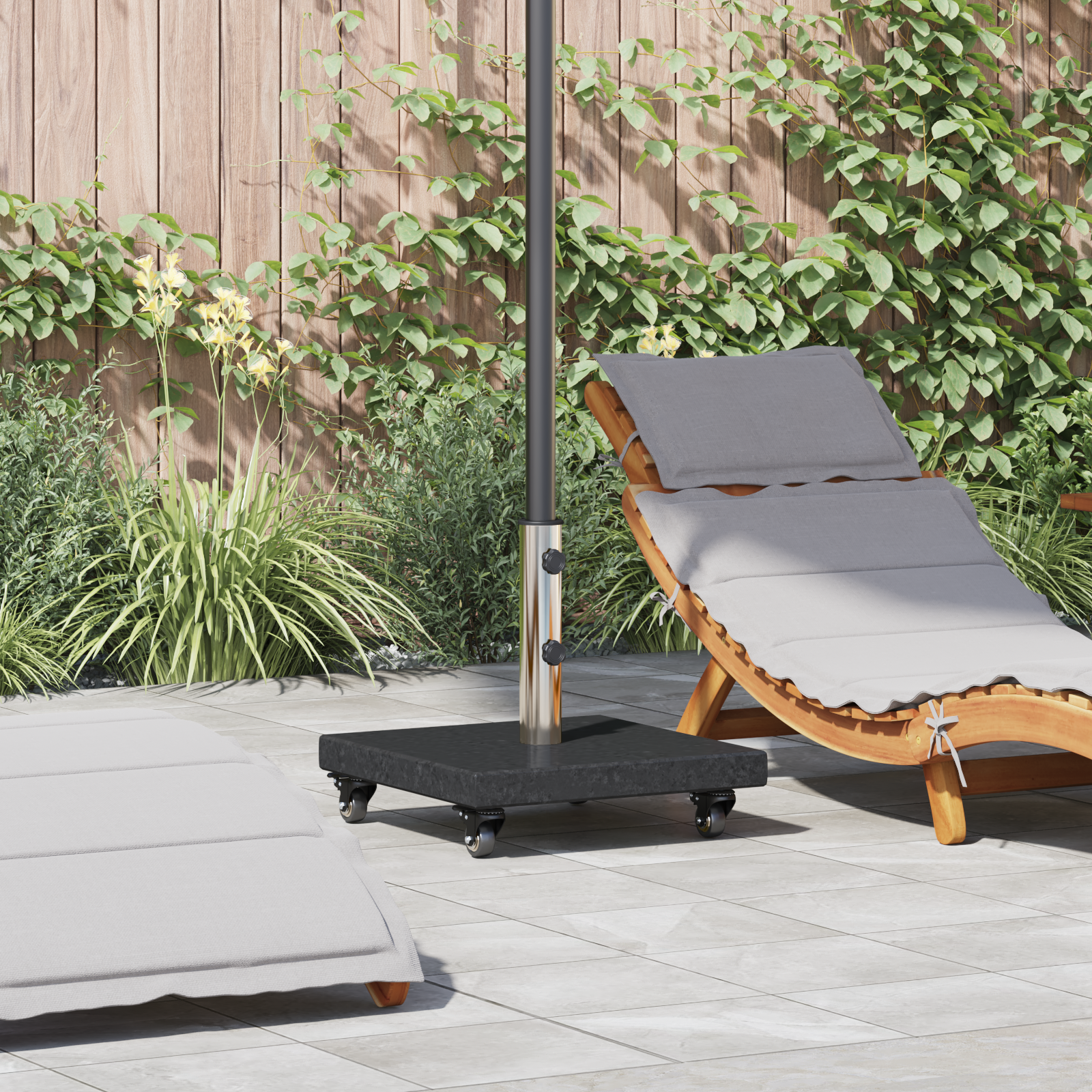 Wagenparasol-Basis für Ø38/48mm Stangen Schwarze Granit 30 kg Quadrat Wagenparasol-Basis für Ø38/48mm Stangen Schwarze Granit 30 kg Quadrat