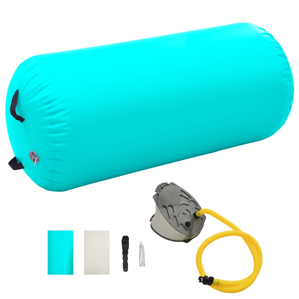 Aufblasbare Gymnastik-Rolle mit Pumpe 120x90 cm PVC Grün Aufblasbare Gymnastik-Rolle mit Pumpe 120x90 cm PVC Grün