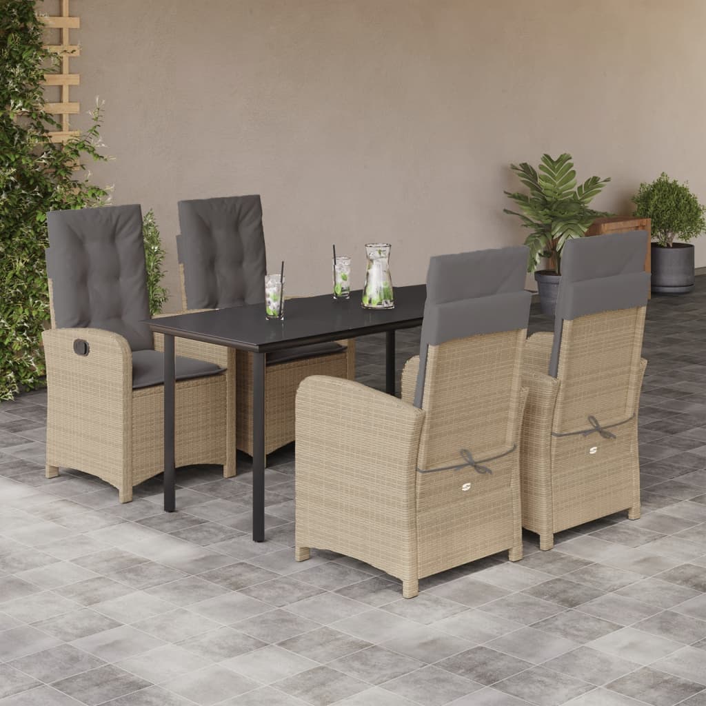 5-tlg. Garten-Essgruppe mit Kissen Beigemischung Poly Rattan 5-tlg. Garten-Essgruppe mit Kissen Beigemischung Poly Rattan