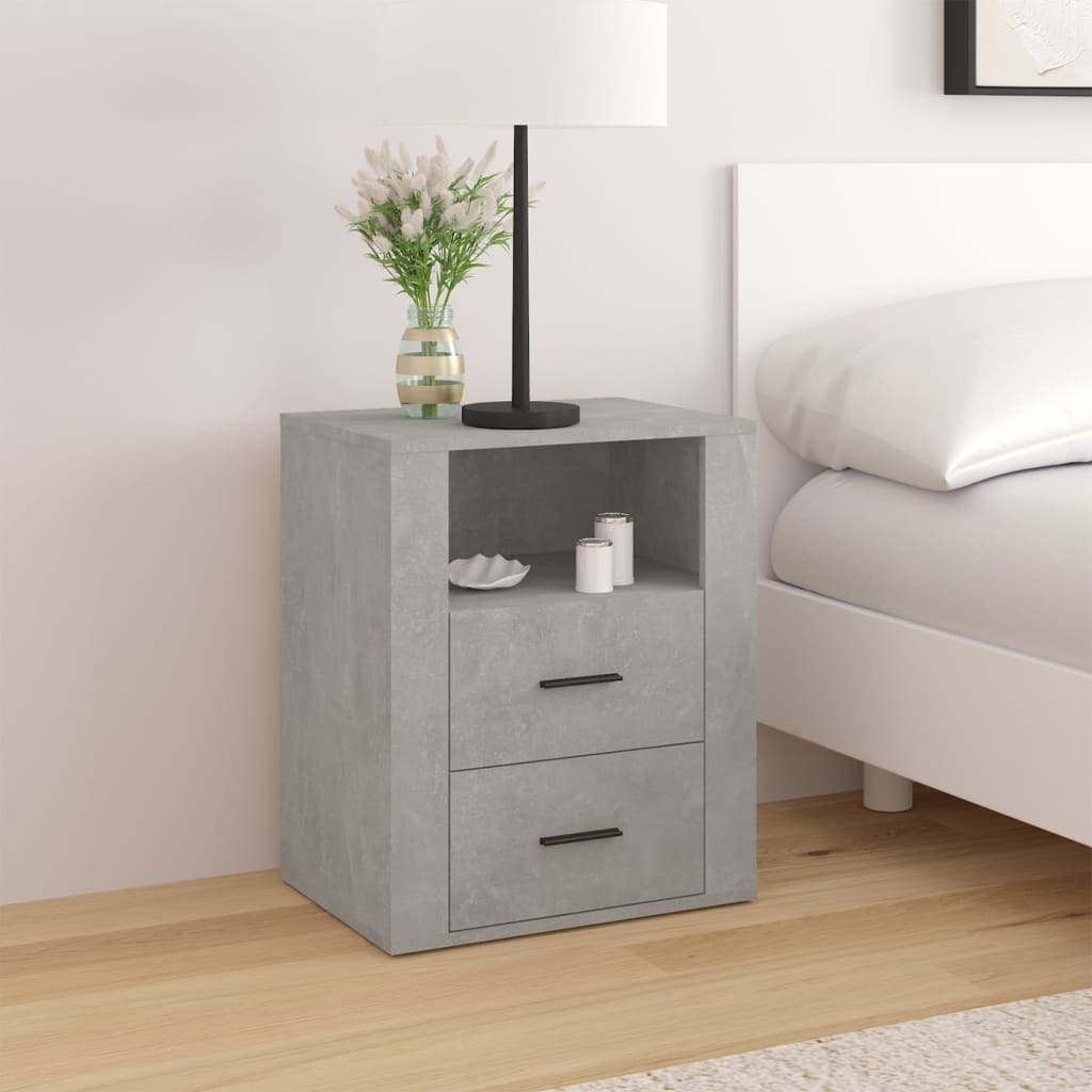 Nachttisch Betongrau 50x36x60 cm Holzwerkstoff Nachttisch Betongrau 50x36x60 cm Holzwerkstoff