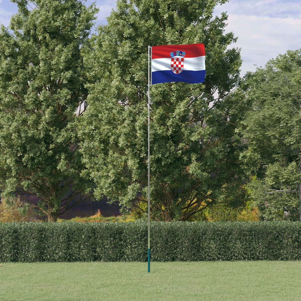 Flagge Kroatiens mit Mast 5,55 m Aluminium Flagge Kroatiens mit Mast 5,55 m Aluminium