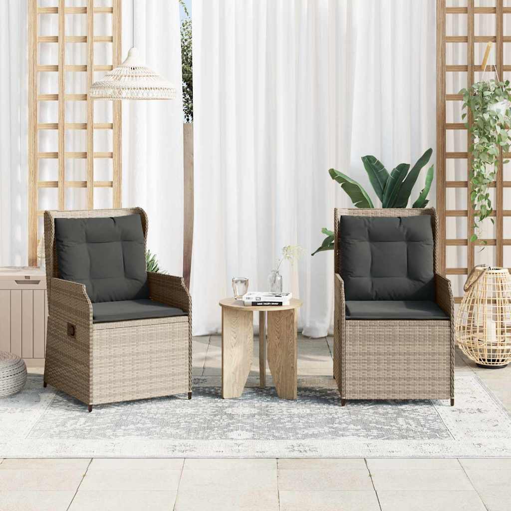 Gartenbank mit Kissen 2 pcs Hellgrau Poly Rattan Gartenbank mit Kissen 2 pcs Hellgrau Poly Rattan