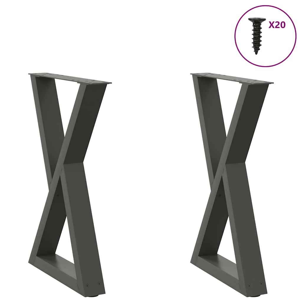 Esstisch Beine 2 Stk. Anthrazit 60x(72-73,3) cm Stahl Esstisch Beine 2 Stk. Anthrazit 60x(72-73,3) cm Stahl