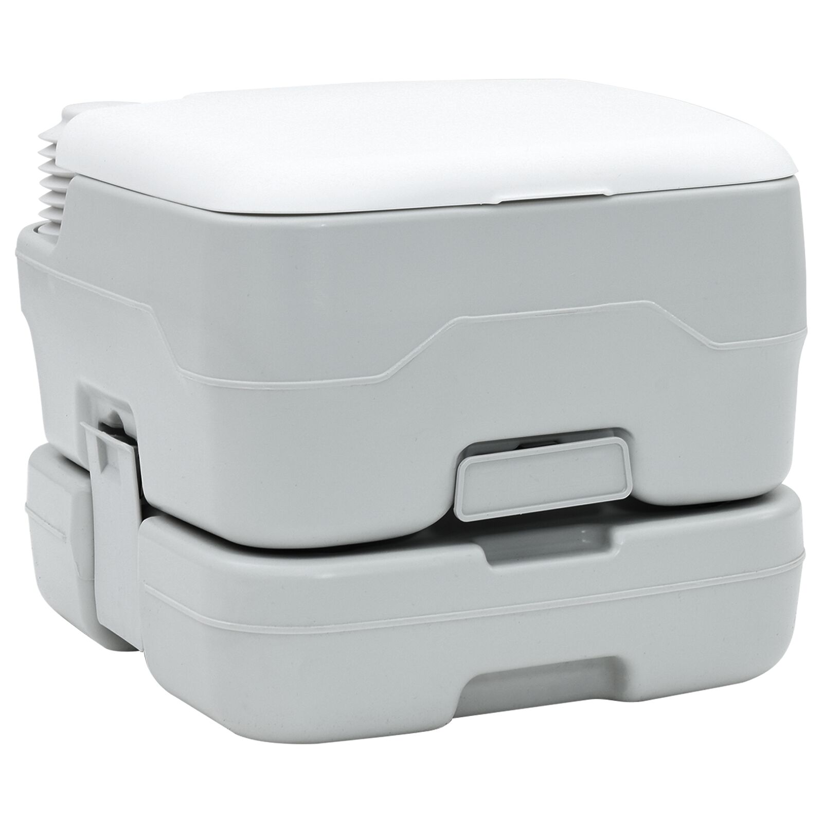 Tragbare Toilette in Grau und Weiß aus Kunststoff, 10 L Tragbare Toilette in Grau und Weiß aus Kunststoff, 10 L