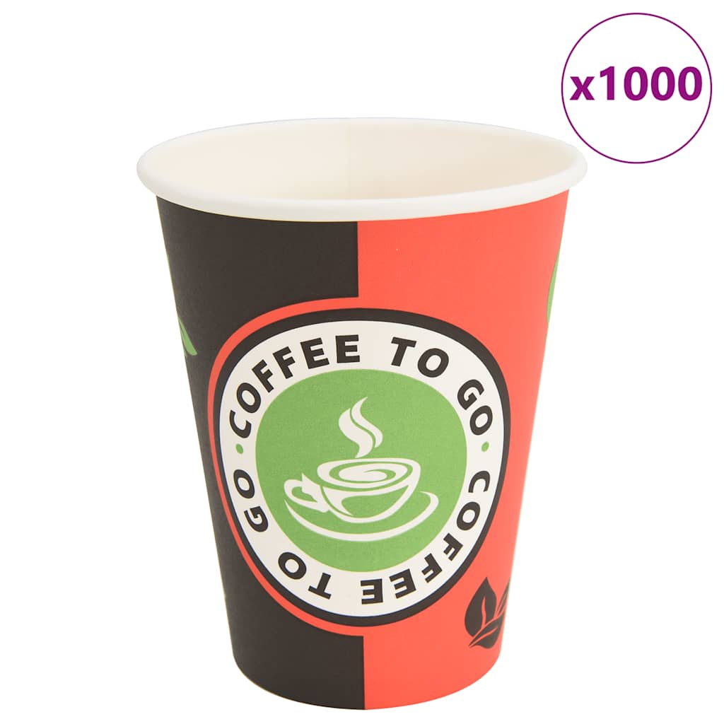 Pappbecher 1000 Stk. 12oz 300ml Rot und Schwarz Pappbecher 1000 Stk. 12oz 300ml Rot und Schwarz