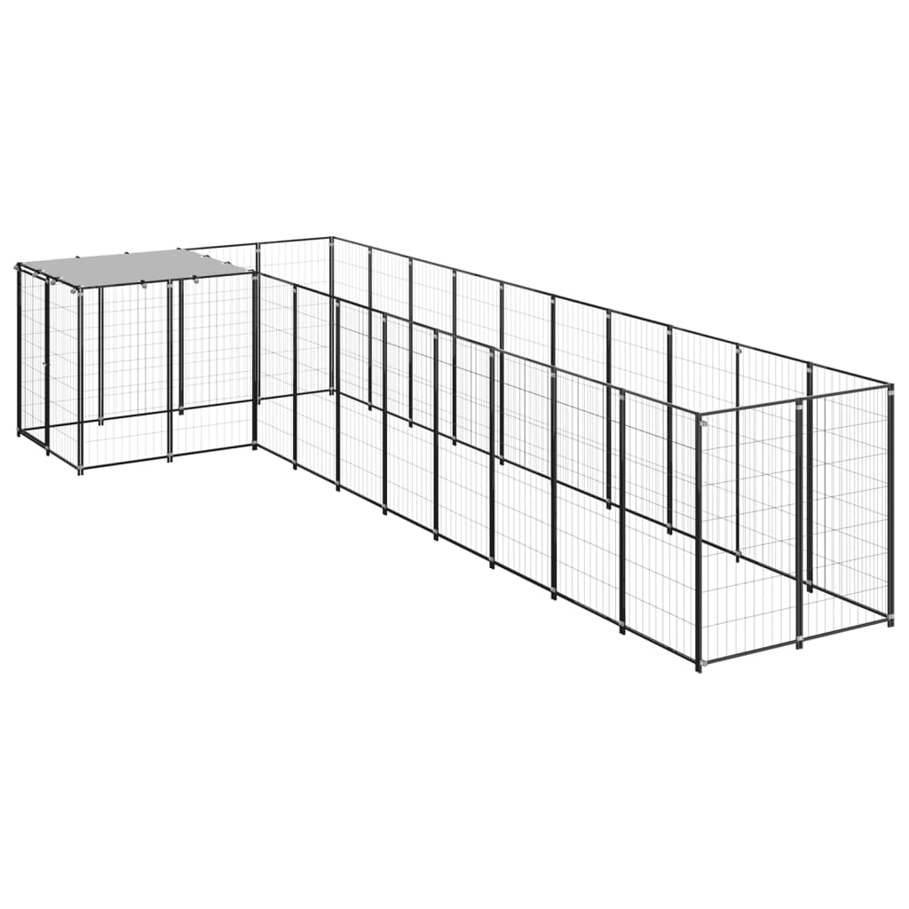 Hundezwinger Schwarz 7,26 m² Stahl Hundezwinger Schwarz 7,26 m² Stahl