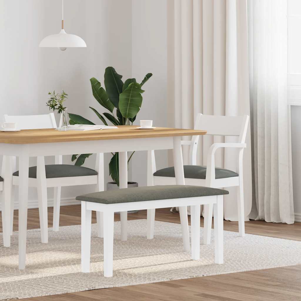 Bank 90 cm Weiß Massivholz Gummibaum Bank 90 cm Weiß Massivholz Gummibaum