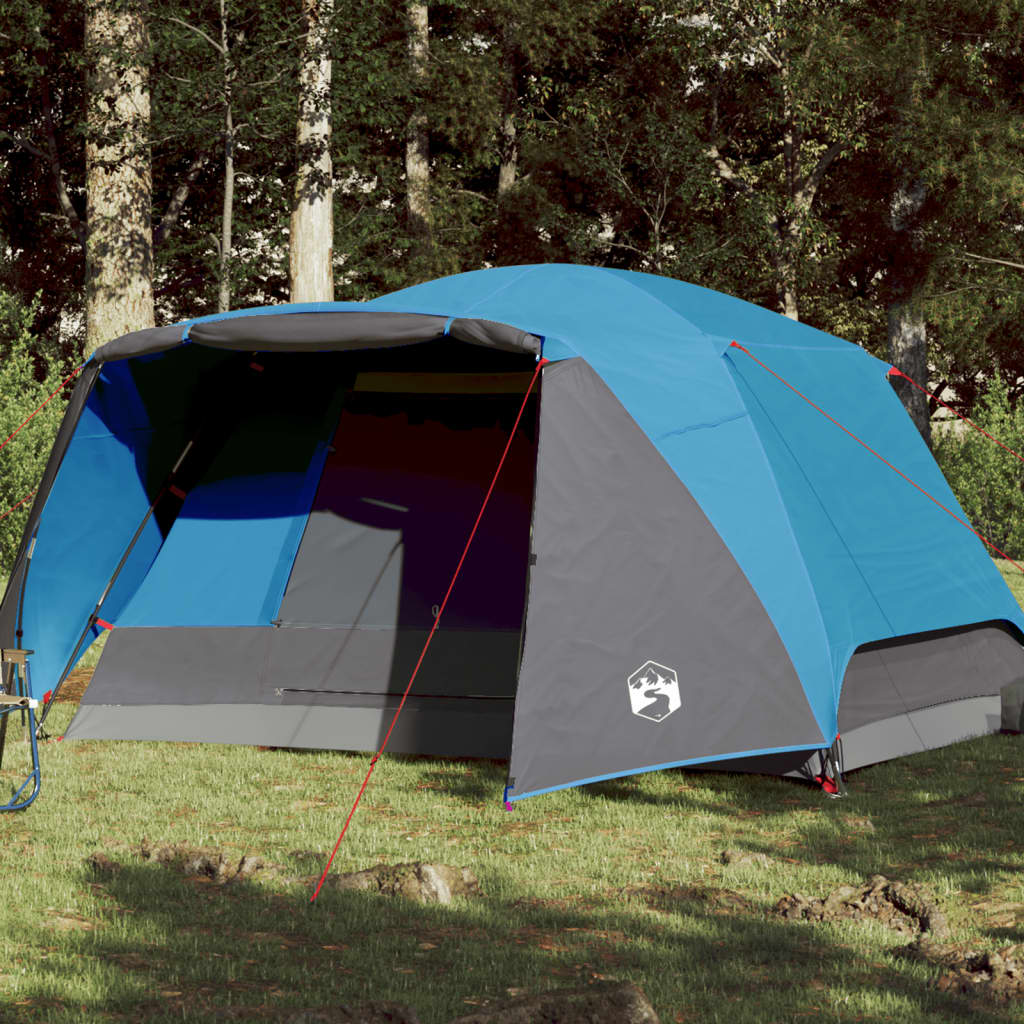 Campingzelt mit Vorzelt 4 Personen Blau Wasserdicht Campingzelt mit Vorzelt 4 Personen Blau Wasserdicht