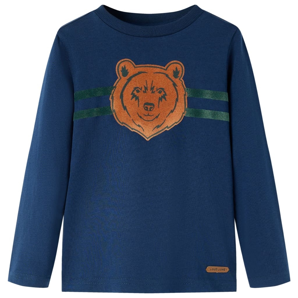 Kinder-Langarmshirt Marineblau 104