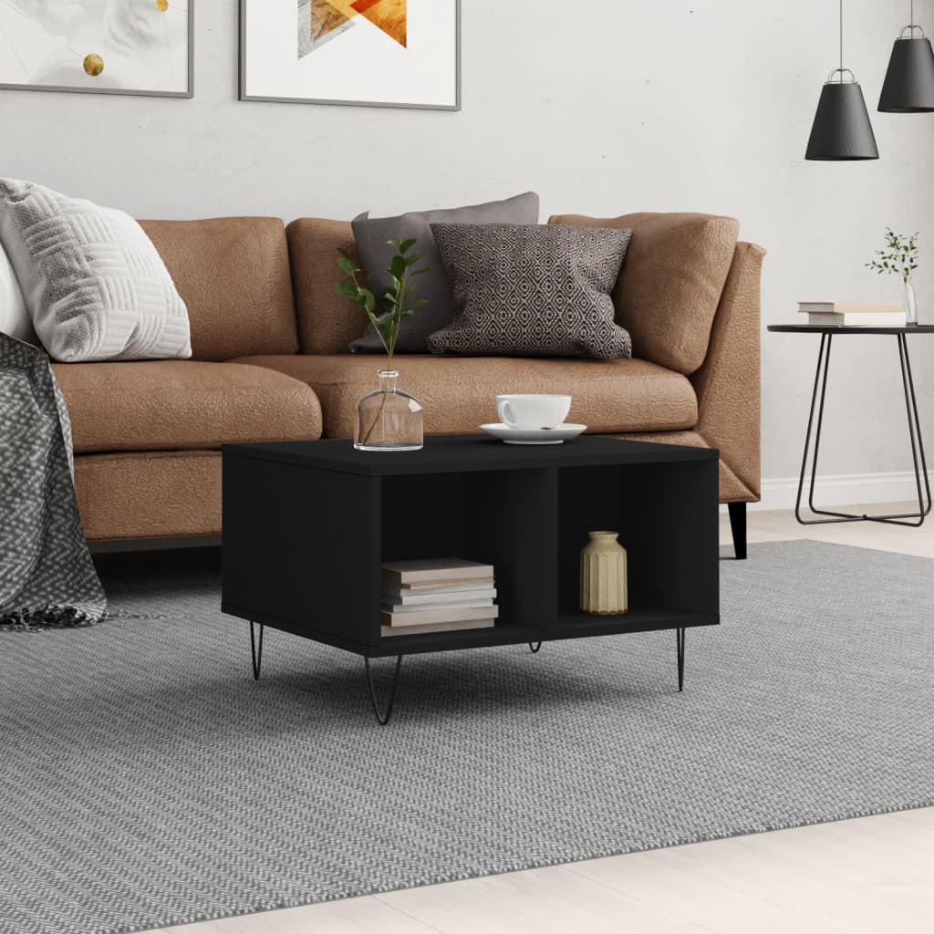 Couchtisch Schwarz 60x50x36,5 cm Holzwerkstoff Couchtisch Schwarz 60x50x36,5 cm Holzwerkstoff
