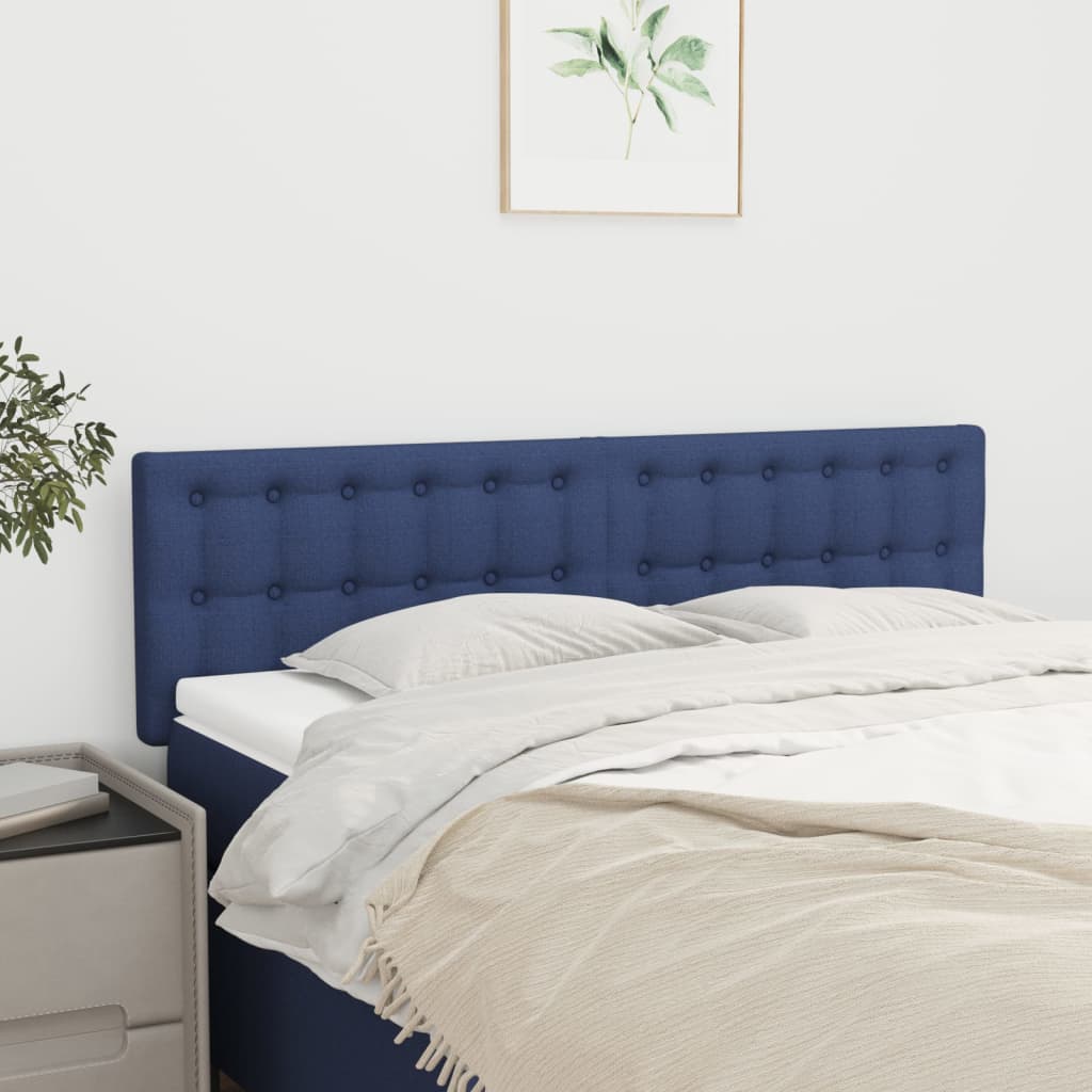 Kopfteile 2 Stk. Blau 72x5x78/88 cm Stoff Kopfteile 2 Stk. Blau 72x5x78/88 cm Stoff