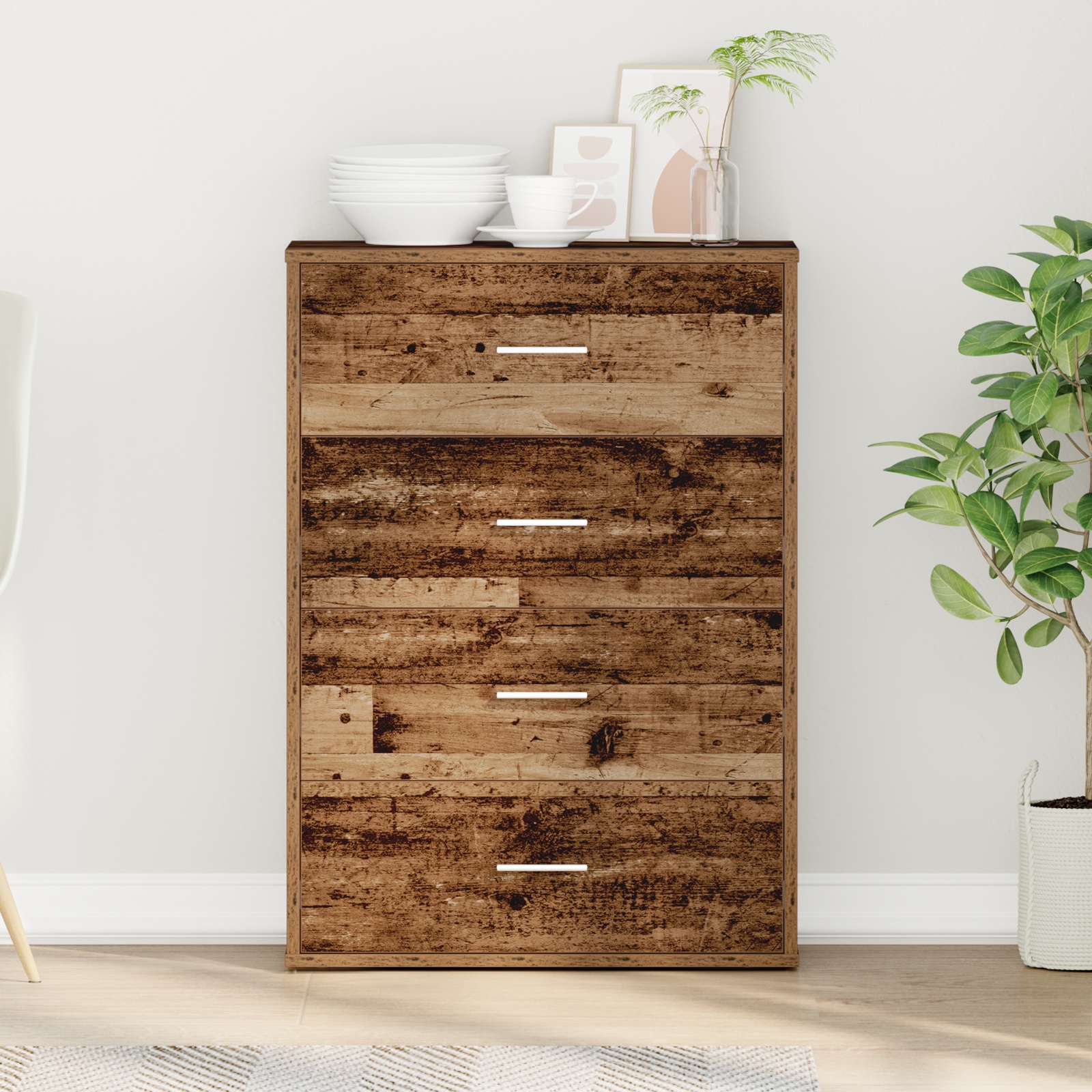 Sideboard mit Schubladen Altholz 60 x 31 x 84 cm Spanplatte