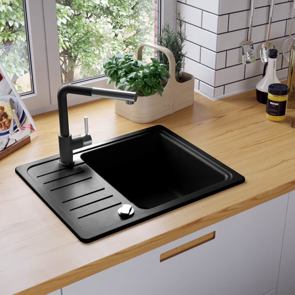 Granitspüle Einzelbecken Schwarz Granitspüle Einzelbecken Schwarz