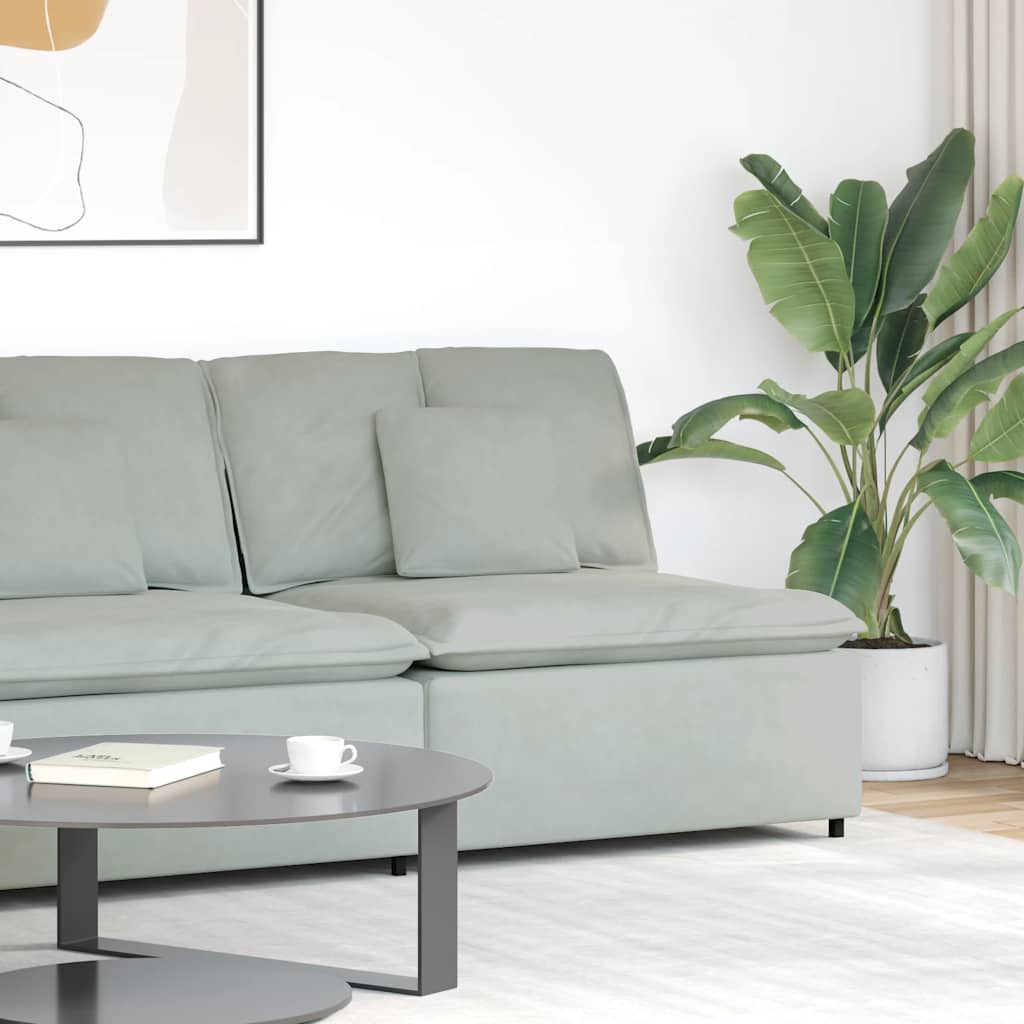 Modulares Sofa Mittelmodul mit Kissen Hellgrau 100 cm Modulares Sofa Mittelmodul mit Kissen Hellgrau 100 cm