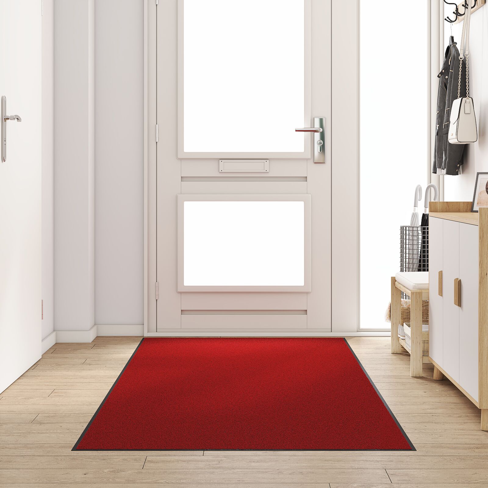 vidaXL Waschbare Fußmatte Rot 120x250 cm vidaXL Waschbare Fußmatte Rot 120x250 cm