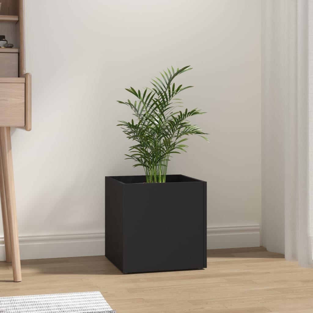 Pflanzgefäß Schwarz 40x40x40 cm Holzwerkstoff Pflanzgefäß Schwarz 40x40x40 cm Holzwerkstoff