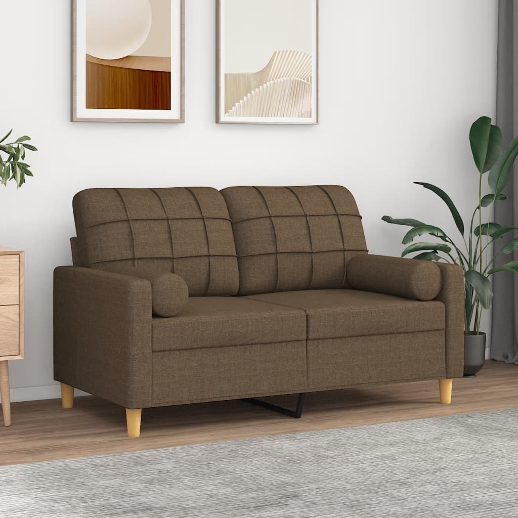 Zierkissen 2 Stk. Braun Ø15x50 cm Stoff Zierkissen 2 Stk. Braun Ø15x50 cm Stoff