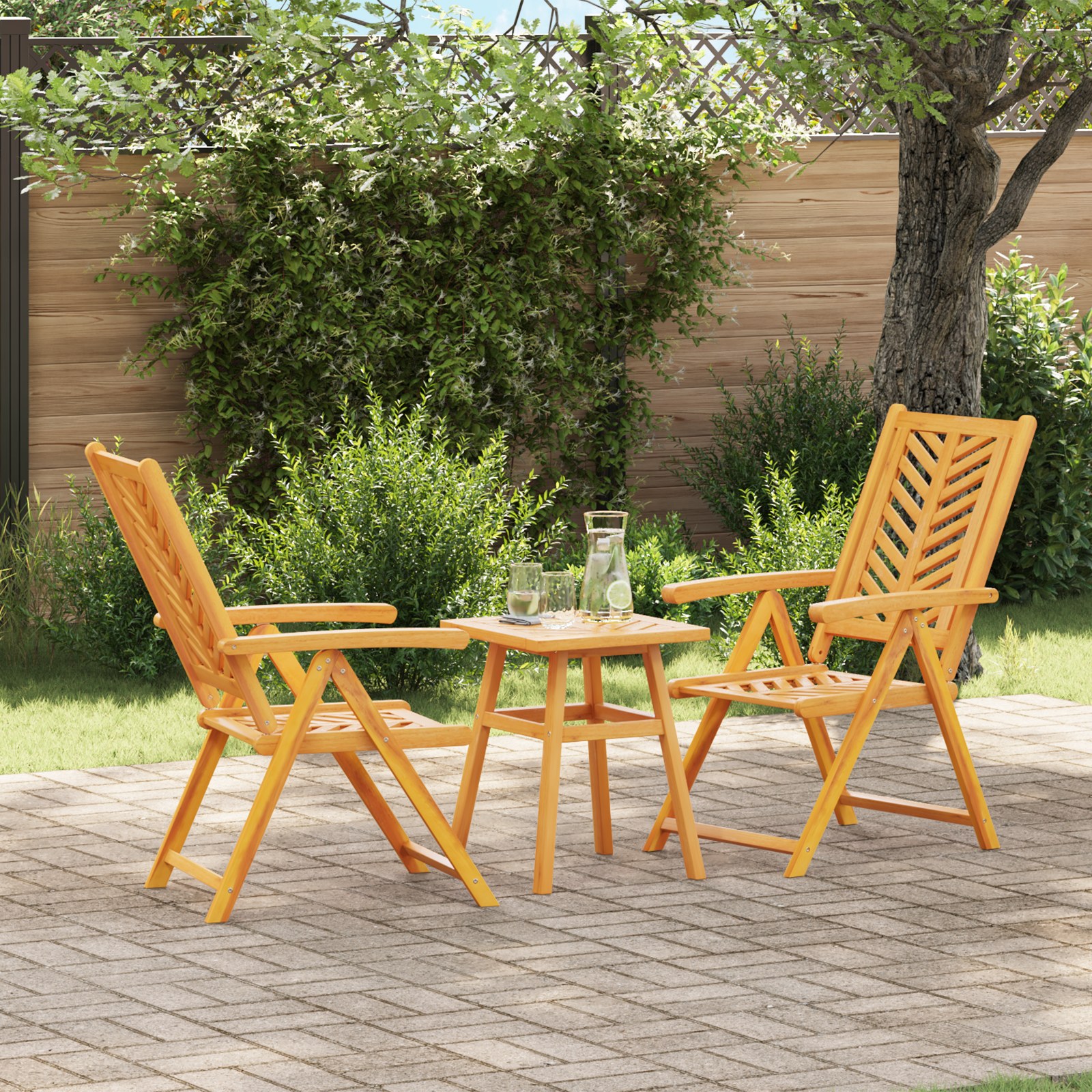 Garten Bistro Set 3 pcs Braun Akazie Massivholz Garten Bistro Set 3 pcs Braun Akazie Massivholz