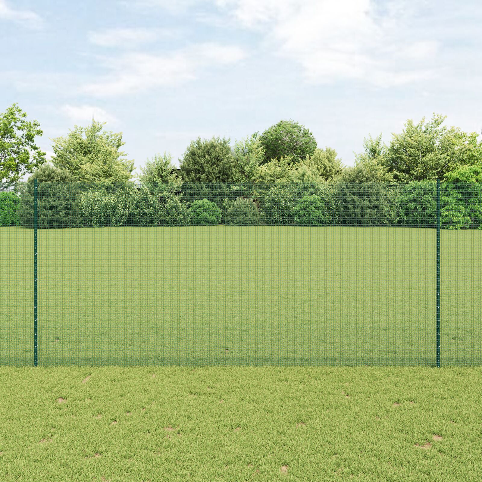 Schweißdrahtzaun mit 22 U-Pfosten grün 1,4x50 m Stahl