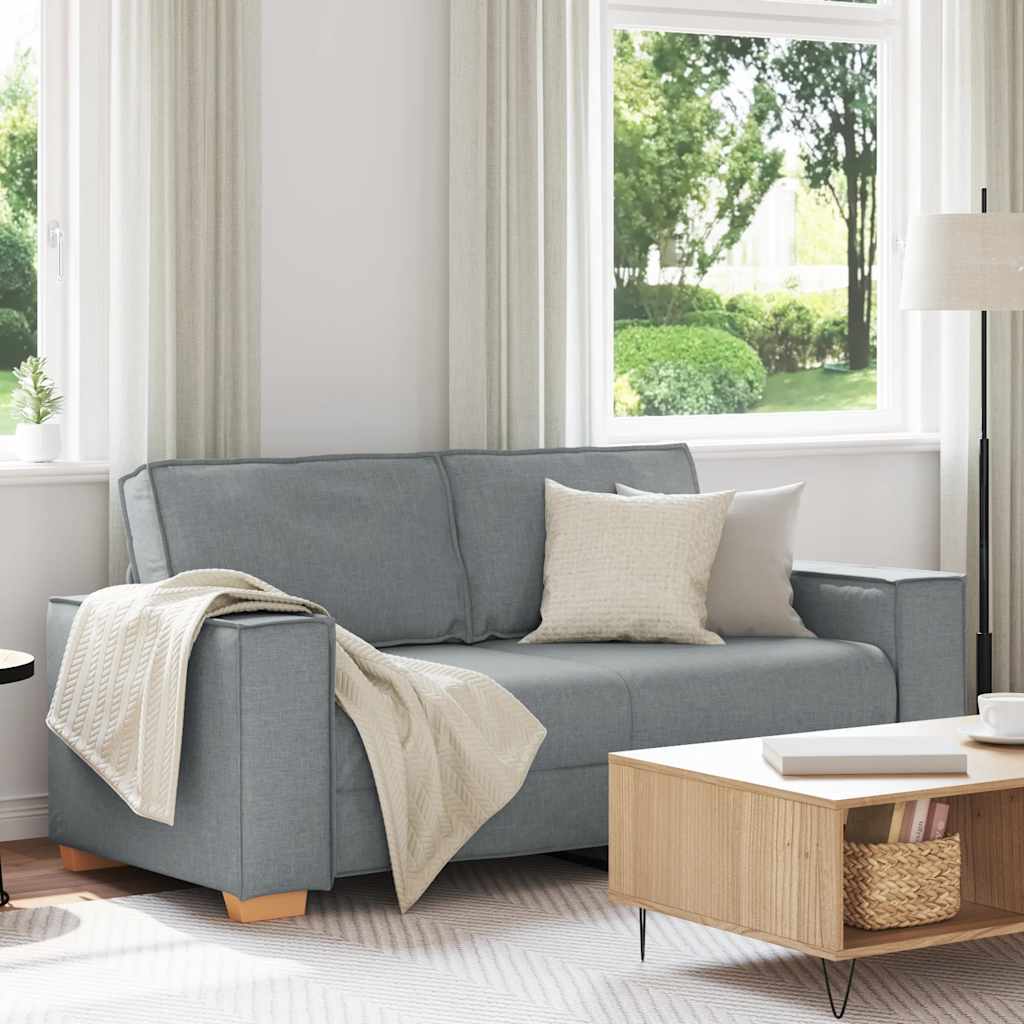 2-Sitzer Sofa Hellgrau 140 cm Stoff 2-Sitzer Sofa Hellgrau 140 cm Stoff