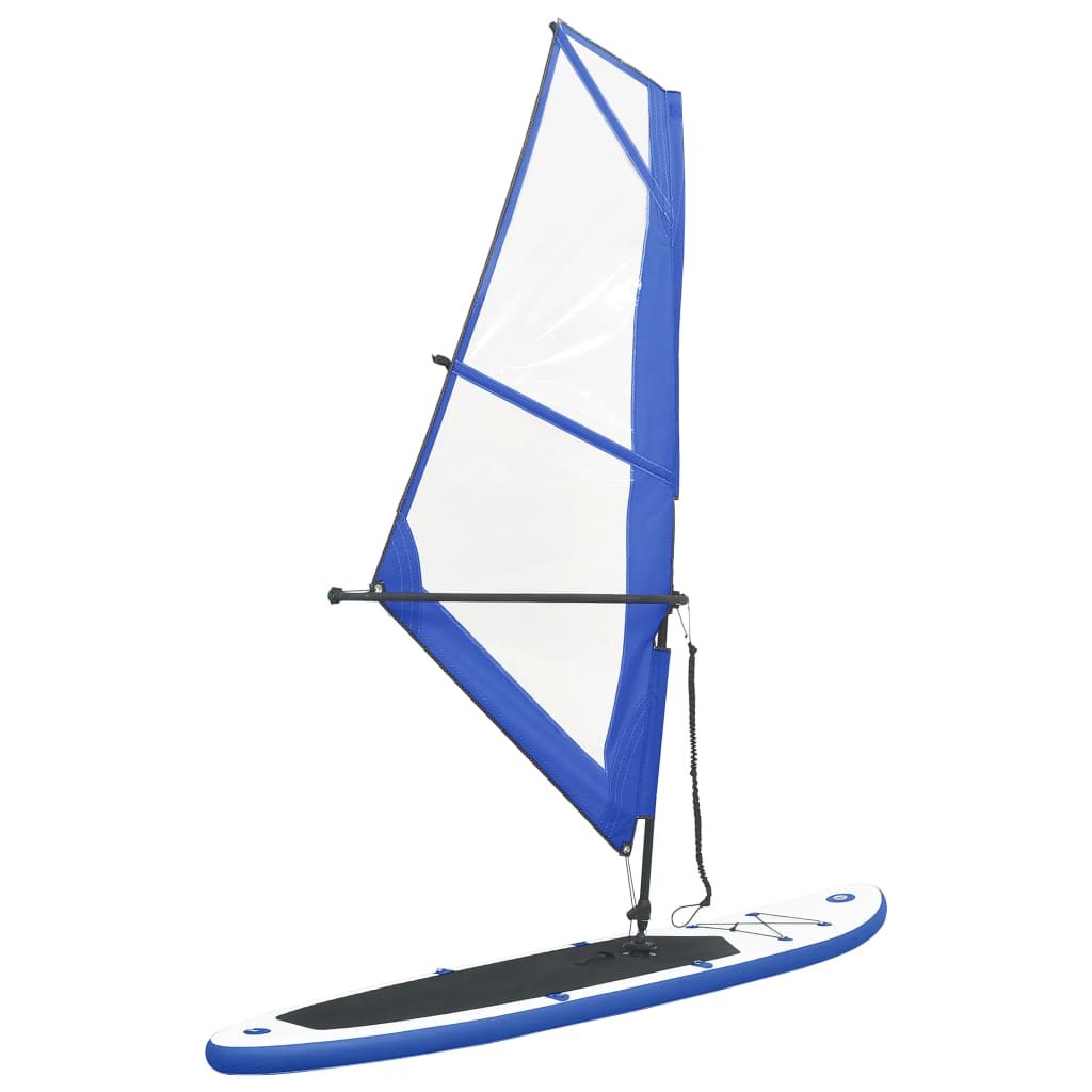 Aufblasbares SUP-Board mit Segel Set Blau und Weiß Aufblasbares SUP-Board mit Segel Set Blau und Weiß