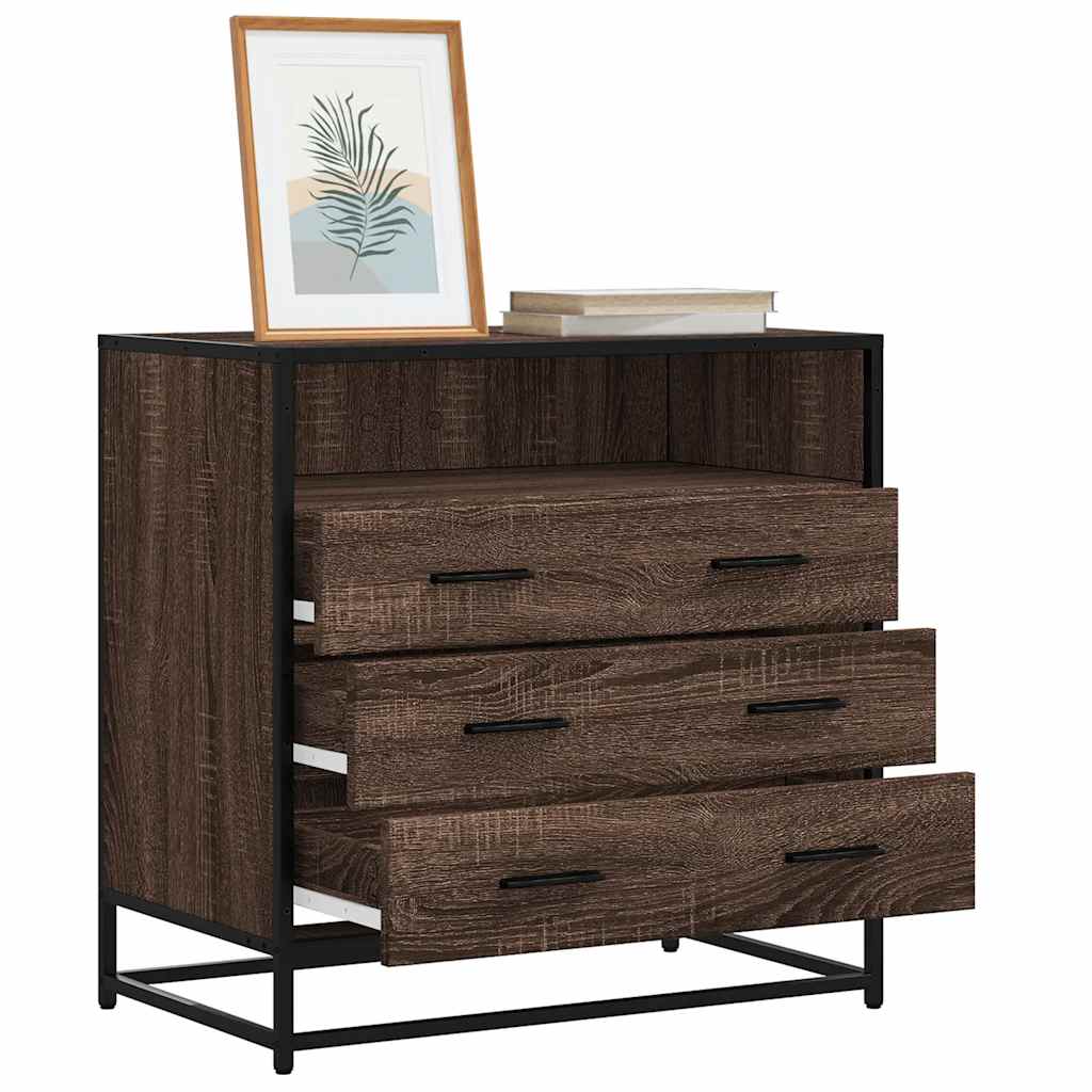 Schubladenschrank Braun Eichen-Optik 70x41x70 cm Holzwerkstoff Schubladenschrank Braun Eichen-Optik 70x41x70 cm Holzwerkstoff
