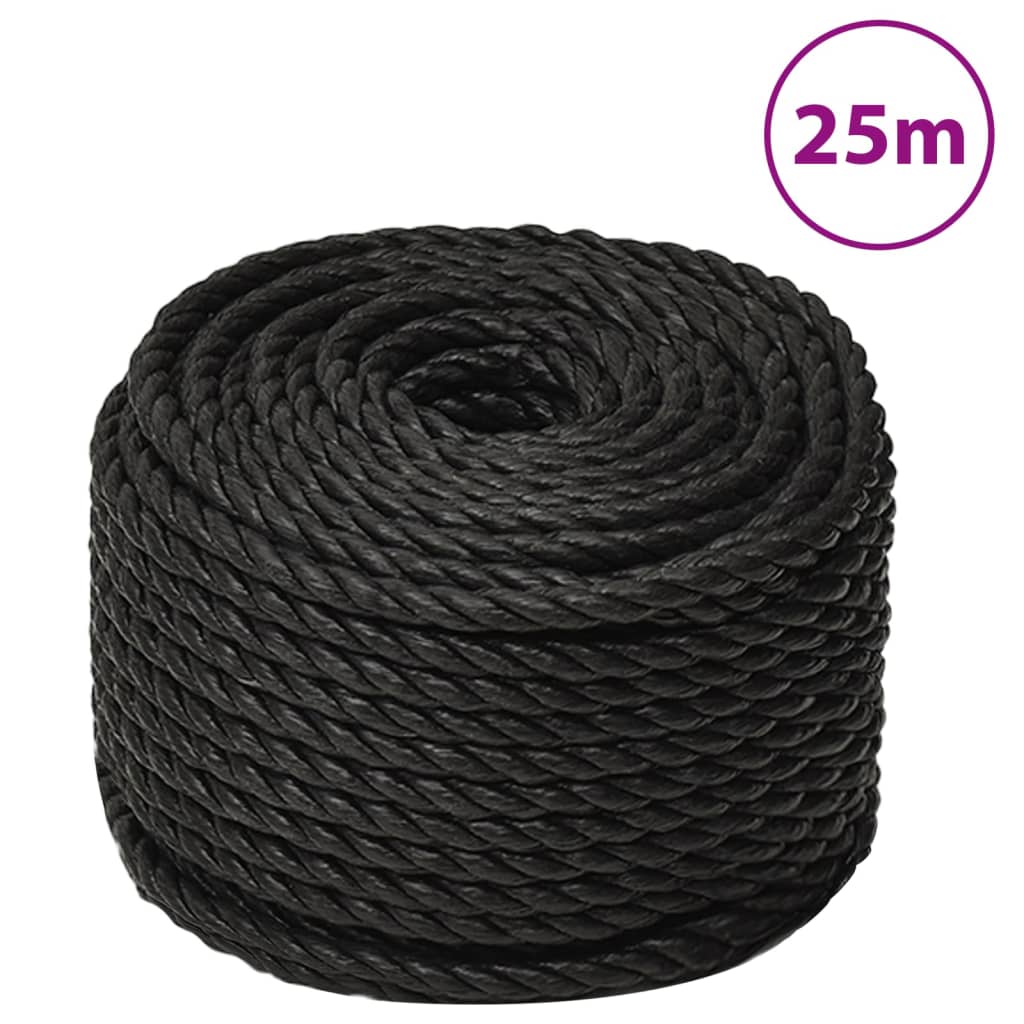 Arbeitsseil Schwarz 12 mm 25 m Polypropylen Arbeitsseil Schwarz 12 mm 25 m Polypropylen