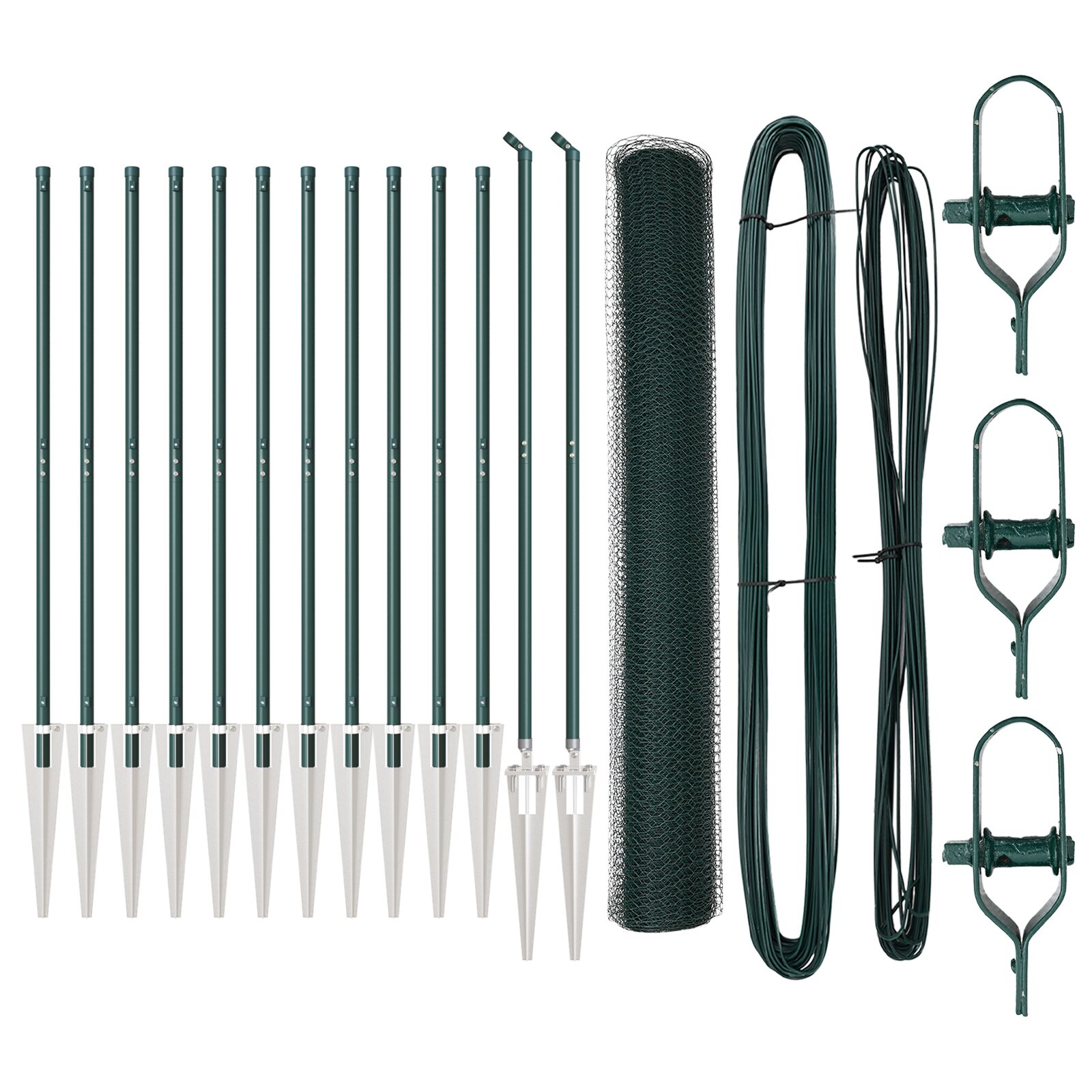 Zaun Set Set aus 2 Grün Metall, Kunststoff 25 x 1,2 m Langlebig