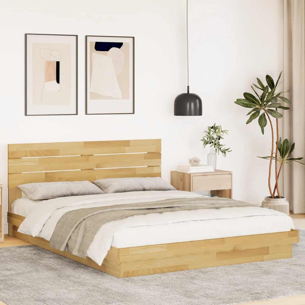 Massivholzbett mit Kopfteil ohne Matratze 135x190 cm Eichenholz Massivholzbett mit Kopfteil ohne Matratze 135x190 cm Eichenholz