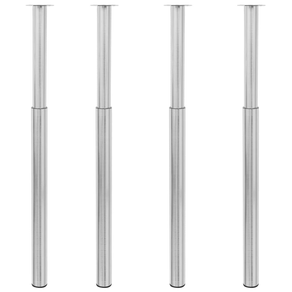 Teleskopische Tischbeine 4 Stk. Gebürstetes Nickel 710-1100 mm