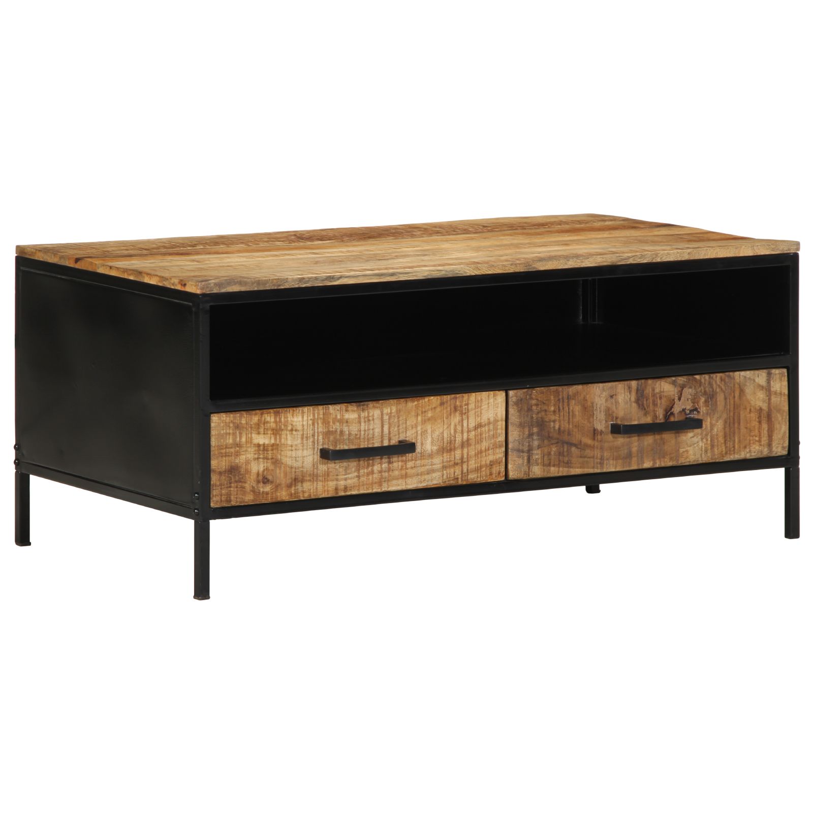 Couchtisch 90x50x40 cm Massivholz Raues Mango Couchtisch 90x50x40 cm Massivholz Raues Mango
