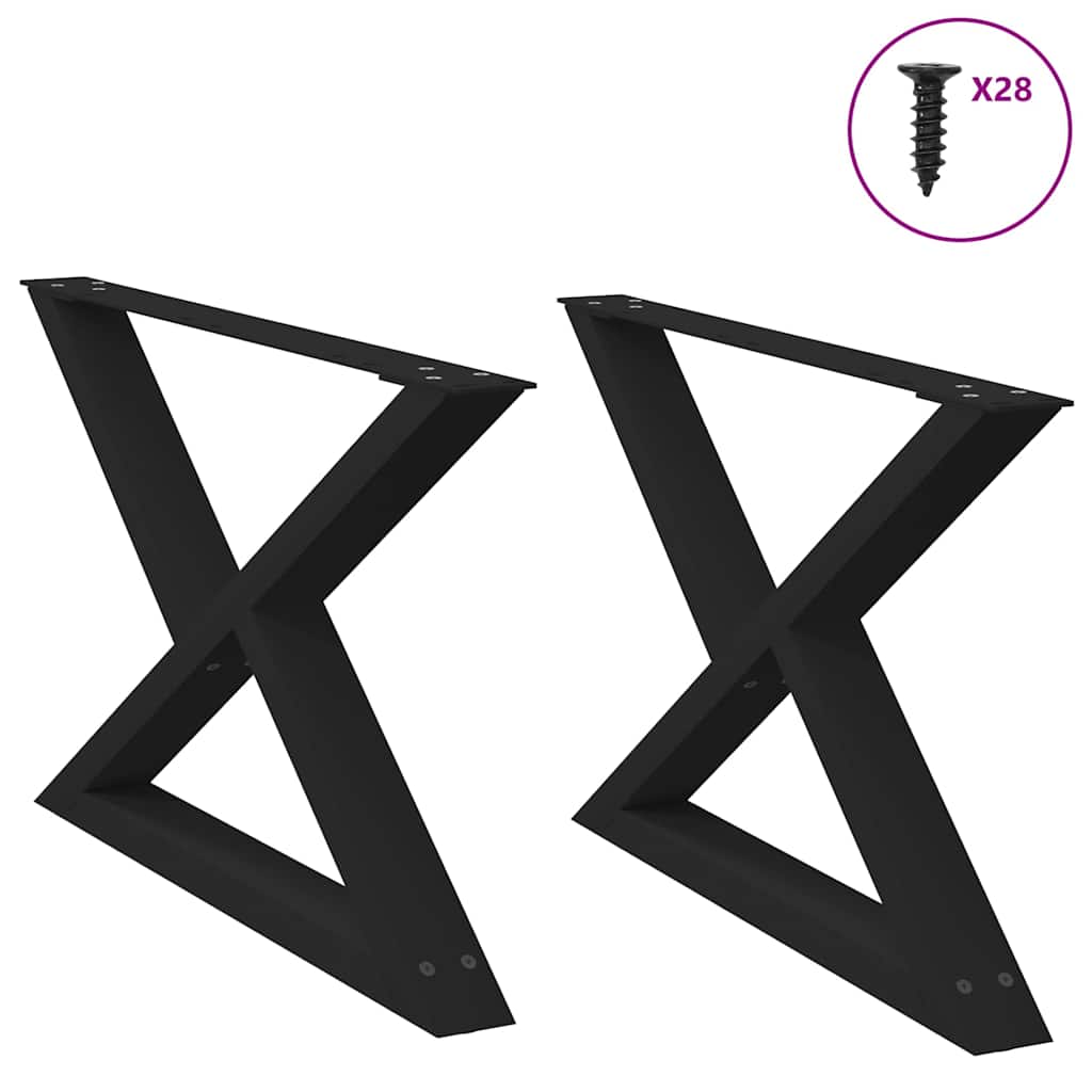 Couchtischbeine 2 Stk. Schwarz 70x(42-43,3) cm Stahl Couchtischbeine 2 Stk. Schwarz 70x(42-43,3) cm Stahl