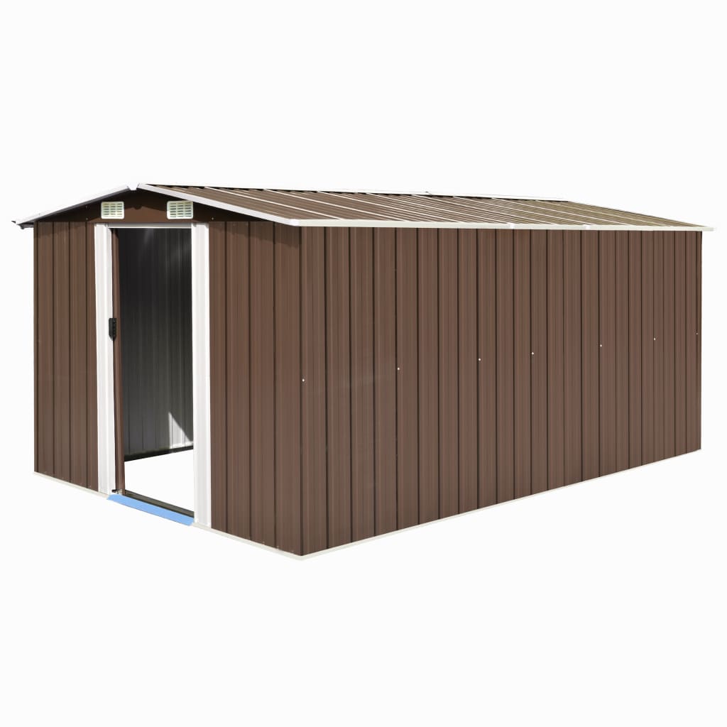 Gerätehaus 257x392x181 cm Metall Braun Gerätehaus 257x392x181 cm Metall Braun