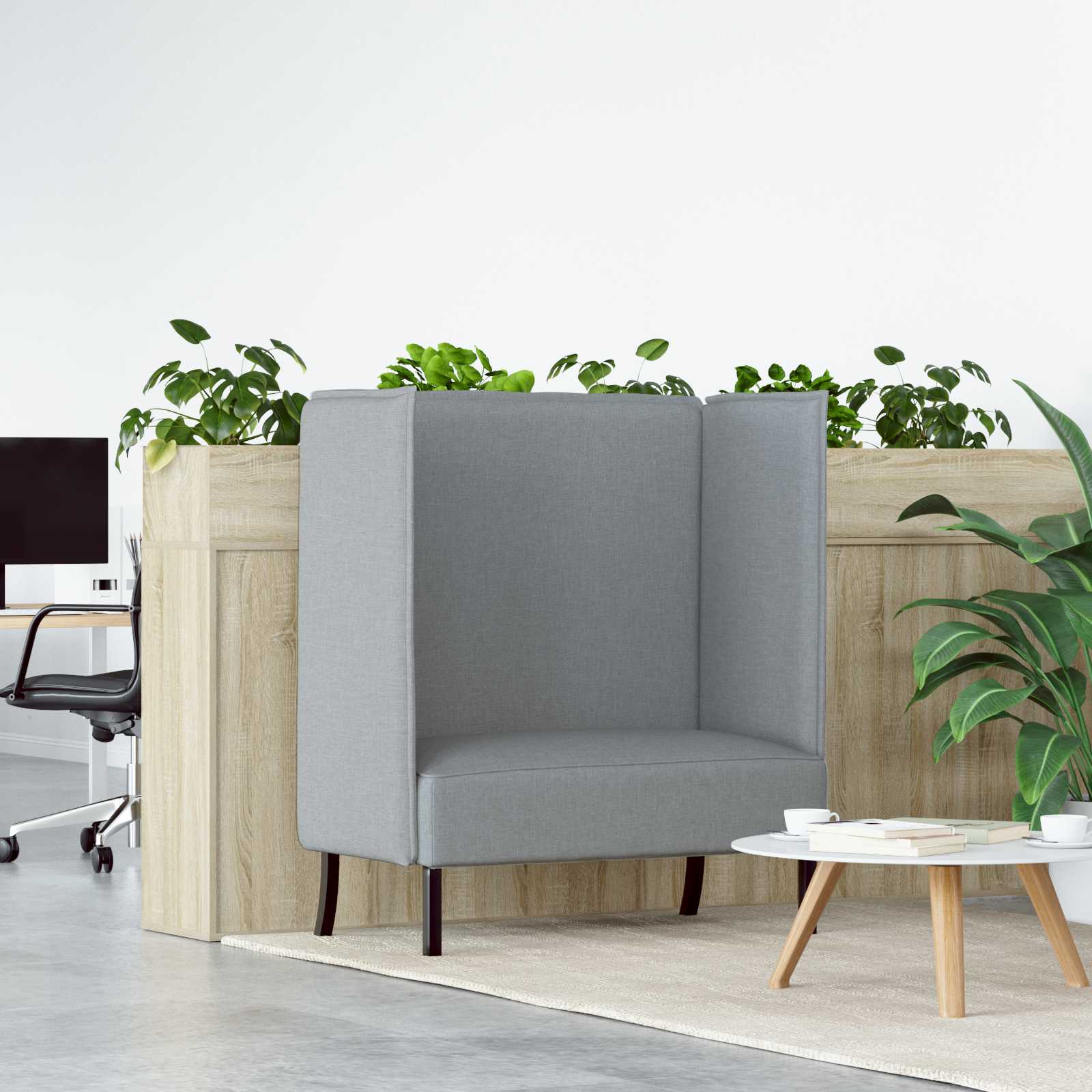 Hochlehner Sofa Hellgrau 109x56x121 cm Stoff Hochlehner Sofa Hellgrau 109x56x121 cm Stoff