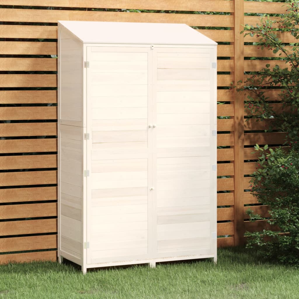 Geräteschuppen Weiß 102x52x174,5 cm Massivholz Tanne Geräteschuppen Weiß 102x52x174,5 cm Massivholz Tanne