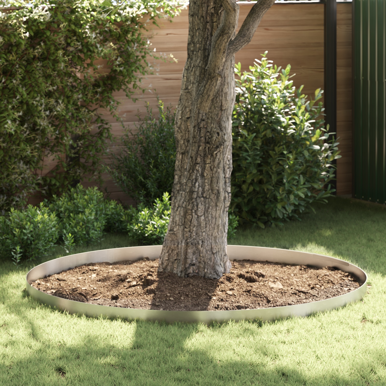 Rasenrand Silber 450 x 15 cm Edelstahl