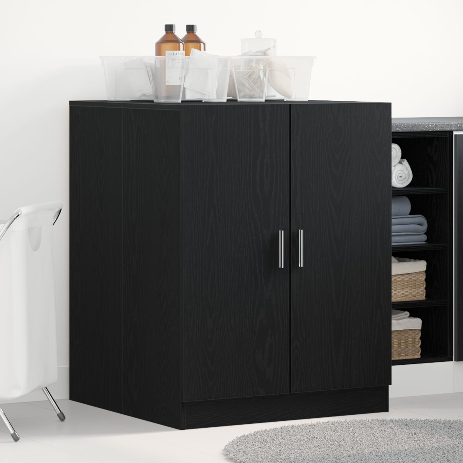 vidaXL Waschmaschinen-Schrank Schwarze Eiche 70,5x71,5x91,5 cm Holzwerkstoff vidaXL Waschmaschinen-Schrank Schwarze Eiche 70,5x71,5x91,5 cm Holzwerkstoff